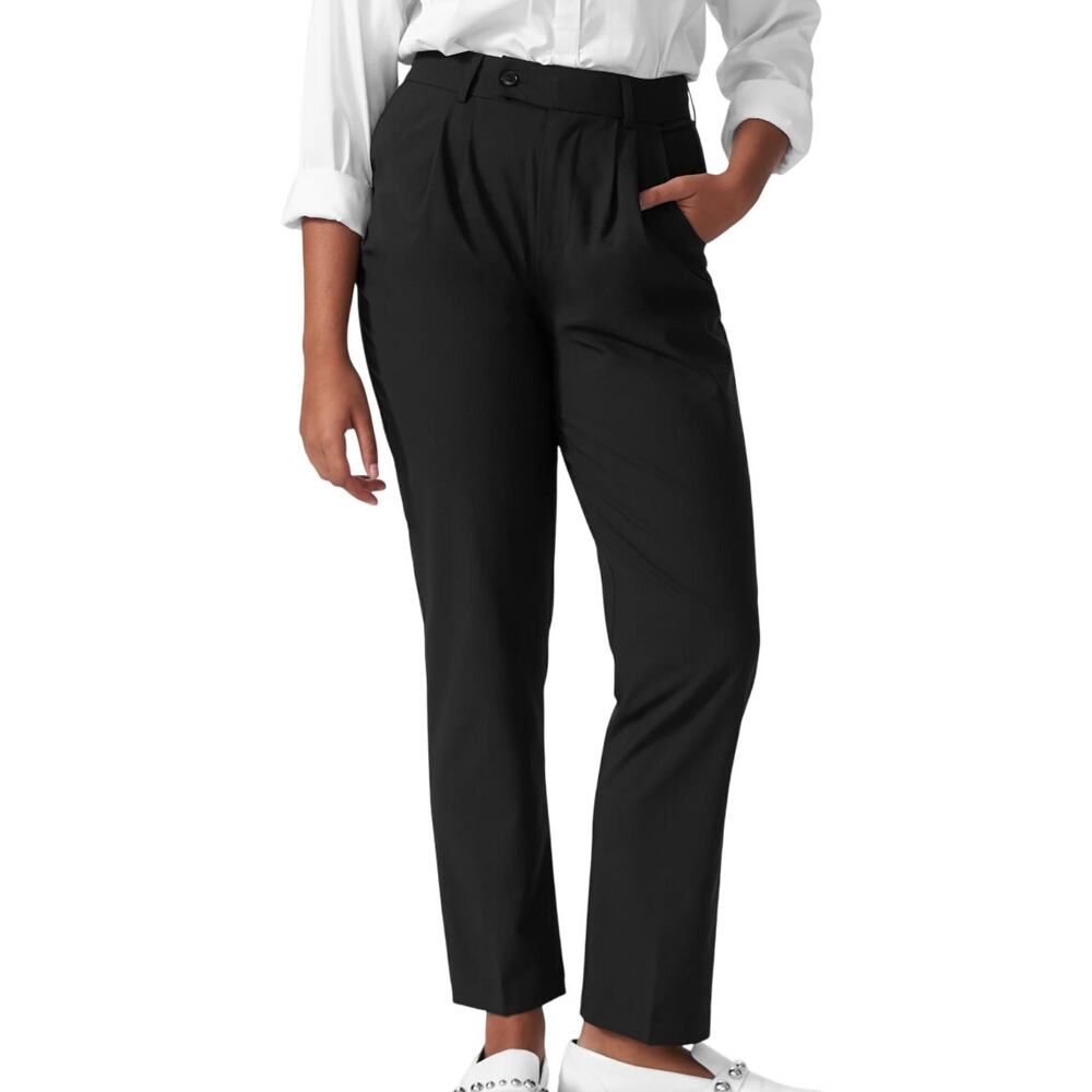 Universal Standard NEW XS Silvia Slim Cut Black Professional Wool Trouser Pants